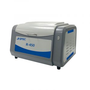 R-450 X-ray fluorescence spectrometer benchtop spectrometer rohs element analysis instrument 1.1. Instrument specifications Instrument cavity dimensions	439mmX300mmX150mm The external dimension of the instrument	550mmX410mmX320mm The weight of the instrument	45kg  R-450 X-ray fluorescence spectrometer benchtop spectrometer rohs element analysis instrument 1.4. Working Conditions: Working temperature	15-30ºC Relative humidity	40% ~ 50% Power source	AC :220V ±5V  R-450 X-ray fluorescence spectrometer benchtop spectrometer rohs element analysis instrument 1.5. Technical performance and Indicators:  1.5.1. Elemental analysis ranges from sulfur (С) до урану (U);  1.5.2. Element content analysis ranges from 1 PPm to 99.99%;  1.5.3. Measurement time: 100-300 секунд;  1.5.4. The detection limit of harmful elements (limited to Cd/Pb/Cr/Hg/Br) stipulated in the RoHS directive is up to 1PPM;  1.5.5. Energy resolution of 129±5 electron volts;  1.5.6. The temperature adaptation range is 15ºC to 30ºC;  1.5.7 Блок живлення: AC 220V±5V; (AC purified and regulated power supply is recommended.)  R-450 X-ray fluorescence spectrometer benchtop spectrometer rohs element analysis instrument 1.6. Особливості продукту  1.6.1 R-450 is a product designed specifically for RoHS, EN71 and other environmental directives.  1.6.2 Break the traditional linear design of the instrument and adopt the integrated design of streamline body, making the instrument fashionable and generous.  1.6.3 The new SDD detector from the United States is adopted, which is electrically cooled instead of liquid nitrogen. It has small size, accurate data analysis and low maintenance cost.  1.6.4 SES signal processing system independently developed is adopted to effectively improve the sensitivity of measurement and make the measurement more accurate.  1.6.5 One-button automatic test is simpler, more convenient and more user-friendly.  1.6.6 Seven kinds of optical path correction collimation system, according to different samples automatically switch.  1.6.7 Multiple anti-radiation leakage design, the radiation protection level is the Highest of similar products.  1.6.8 Advanced integrated heat dissipation design greatly improves the heat dissipation performance of the whole machine and ensures the operation safety of core components.  1.6.9 Unique movement temperature control technology ensures the safe and reliable operation of X-ray source, effectively prolongs its service life and reduces the operating cost.  1.6.10 Multiple instrument accessories protect the system, and can be monitored through software, so that the instrument work more stable and safer.  1.6.11RoHS special testing software, standard Windows design, дружній інтерфейс, простий в експлуатації.  1.6.12 This machine adopts USB2.0 interface to effectively ensure accurate, high-speed and effective data transmission.  R-450 X-ray fluorescence spectrometer benchtop spectrometer rohs element analysis instrument 2. The hardware part of the instrument is mainly configured  2.1 SDD electric refrigeration semiconductor Detector: (the latest type of detector)  2.1.1. SDD electric refrigeration semiconductor detector; резолюція: 129±5 electron volts  2.1.2. Amplifier circuit module: detect the characteristic X-ray of the sample; Take the information collected by the probe and enlarge it further.  R-450 X-ray fluorescence spectrometer benchtop spectrometer rohs element analysis instrument 2.2 X-ray Excitation Device:  2.2.1. Filament current output MAX: 1mA;  2.2.2. Part of half loss type, 50В, air cooled.  R-450 X-ray fluorescence spectrometer benchtop spectrometer rohs element analysis instrument 2.3 High-pressure launcher:  2.3.1. Voltage output MAX: 50KV;  2.3.2. Voltage output MIN: 5KV  2.3.3. Equipped with voltage overload protection  R-450 X-ray fluorescence spectrometer benchtop spectrometer rohs element analysis instrument 2.4 Multi-channel Analyzer:  2.4.1. Convert the collected analog signals into digital signals, and provide the processing results to the upper computer software.  2.4.2 Number of tracks MAX: 4096;  2.4.3 Includes signal enhancement processing  R-450 X-ray fluorescence spectrometer benchtop spectrometer rohs element analysis instrument 2.5 Optical Path Filter Module  2.5.1 Reduce interference during X-ray path transmission to ensure accurate signal receiving by the detector.  2.5.2 Integrate the collimator with the filter;  R-450 X-ray fluorescence spectrometer benchtop spectrometer rohs element analysis instrument 2.6 Collimator Automatic switching Module 2.6.1 Up to 8 choices, calibers are 8 #, 6 #, 4 #, 3 #, 2 #, 1 #, 0.5 #,0.2 #.  2.7 Filter automatic switching module 2.7.1 Free selection and switching of six filters.  2.8 Automatic selection module of working curve  2.9.1 Automatic selection of work curve, abandon manual selection, avoid human error, automatic and intelligent  The interpretation is more perfect, so that the operation is more human, more convenient.   3. Dedicated software JPSPEC-FP  4.1.1 Software Introduction  Specially developed for RoHS detection, data processing, calculation and report the measurement results of the acquired spectral signal.   4.1.2 Function Description It is specially designed to test the six elements Cd, Pb, Hg, бр, Cr and Cl of the six substances in the EU RoHS Directive, and the measurement time is 100-300 seconds  Simple and intuitive operation interface, простий у використанні, without professional operation  As shown in the picture below: 1.Suitable calibration curve can be selected automatically, making the measurement more convenient and accurate.  2.Chinese and English interface automatically switches, and has the function of third-party language customization  3.Automatic calibration instrument.  4.It comes with qualitative analysis of sample material to prevent manual users from choosing wrong curve  5.Print multiple report forms.  6.Multiple spectral images can be displayed simultaneously  7.Unique movement temperature monitoring technology ensures the safe and reliable operation of the X-ray source, effectively prolongs its service life and reduces the use cost.  R-450 X-ray fluorescence spectrometer benchtop spectrometer rohs element analysis instrument 4. Sample configuration  Standard samples are used to make working curves  4.1 Sample Chamber  Open large sample cavity  4.2 Standard Sample  Eu standard sample E60K  Sterling silver sample